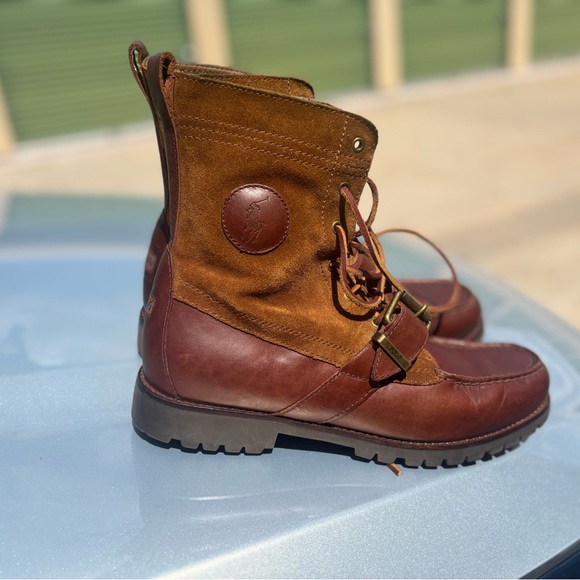 Polo by Ralph Lauren Brown Leather and Suede Boots - Picture 1 of 3